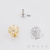 PUSH-FIT ICE FLOWER CZ 316L SURGICAL STEEL LABRET SET